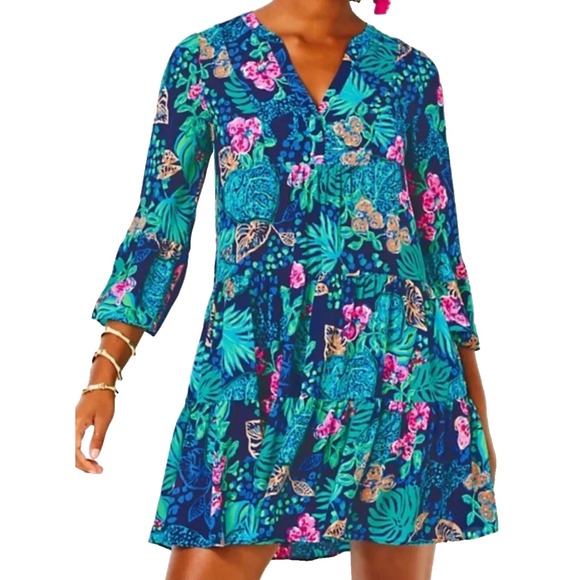 Lilly Pulitzer Dresses & Skirts - Lily Pulitzer Gabriel Low Tide Navy Life of the Party Size 2 Swing Dress